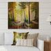 DESIGN ART Designart Afternoon Light Through The Trees In The Forest Traditional Print on Natural Pine Wood - 3 Panels 45 inches x 40 inches - 3