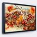 DESIGN ART Designart Brier Rose Abstract Background Large Floral Framed Canvas Art Print 40 in. wide x 30 in. high