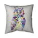 Begin Home Decor 16 x 16 in. Textured Abstract Owl-Double Sided Print Outdoor Pillow Cover