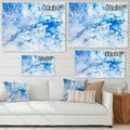 DESIGN ART Designart Blue And White Liquid Marble Art Modern Canvas Wall Art Print 32 in. wide x 16 in. high