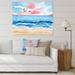 DESIGN ART Designart A Small Sailboat On The Blue Sea With Foamy Waves Nautical & Coastal Canvas Wall Art Print 44 in. wide x 34 in. high