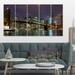 DESIGN ART Designart Brooklyn Bridge Panoramic View Cityscape Photo Large Canvas Print - Brown 32 in. wide x 24 in. high