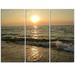 Design Art Black Seascape in Morning Sunlight - 3 Piece Photographic Print on Wrapped Canvas Set