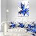 DESIGN ART Designart Symmetrical Bright Blue Fractal Flower Floral Canvas Art Print 20 in. wide x 40 in. high