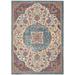 HomeRoots Pink and Blue Floral Medallion Rug 1 H x 79 W x 114 D 7 x 9 Accent Rectangle