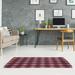 ArtVerse Arizona Football Luxury Plaid Area Rug Red/White/Black 2 x 3 2 x 3