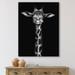 DESIGN ART Designart Portrait Of A Giraffe In Black and White Farmhouse Canvas Wall Art Print 8 in. wide x 12 in. high