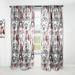 DESIGN ART Designart Paris Eiffel Red Hearts II Mid-CenturyCurtain Single Panel 52 in. wide x 63 in. high - 1 Panel 63 Inches