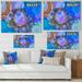 DESIGN ART Designart Blue Luxury Abstract Fluid Art XVI Modern Canvas Wall Art Print 32 in. wide x 24 in. high