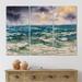 DESIGN ART Designart Sea Waves And Dramatic Sky Nautical & Coastal Canvas Wall Art Print 48 In. Wide X 32 In. High - 3 Panels