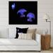 DESIGN ART Designart Purple Jellyfish On Black Nautical & Coastal Canvas Wall Art Print 40 in. wide x 30 in. high