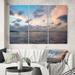 DESIGN ART Designart Sunset Sky Over Calm Sea I Nautical & Coastal Canvas Wall Art Print 60 In. Wide X 40 In. High - 3 Panels