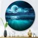 DESIGN ART Designart Romantic Moon Over Deep Blue Sea II Nautical & Coastal Metal Circle Wall Art 36x36 - Disc of 36 Inch