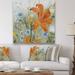 DESIGN ART Designart Orange Wildflowers In The Meadows I Cottage Canvas Artwork Print 36 in. wide x 36 in. high