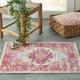 Porch & Den Dobbin Vintage Persian Medallion Farmhouse Area Rug Ivory/Pink 1 10 x 2 10 Medallion Abstract Geometric 2 x 3 Accent Indoor Living