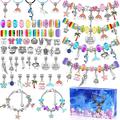 110 Pcs Charm Bracelets Making Kit for Girls Thrilez Charm Beads Bracelet Jewelry Kit with Bracelets Beads Jewelry Charms Gift Set for Adults Kids Girls