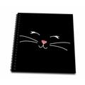 3dRose Too Cute Black Kitty Cat Face Nose and Whiskers - Drawing Book 8 by 8-inch
