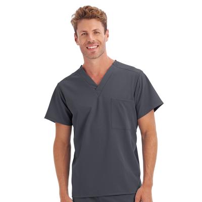 Men's Big & Tall One Pocket Unisex Scrub Top by Jockey in Charcoal (Size 2X)