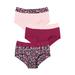 Plus Size Women's Cotton 3-Pack Color Block Full-Cut Brief by Comfort Choice in Pomegranate Assorted (Size 11) Underwear