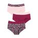Plus Size Women's Cotton 3-Pack Color Block Full-Cut Brief by Comfort Choice in Pomegranate Assorted (Size 16) Underwear