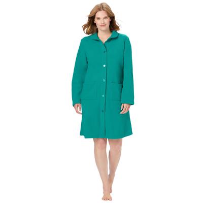 Plus Size Women's Fleece Robe by Only Necessities in Light Jade (Size M)