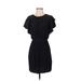 Wilfred Casual Dress - Mini Crew Neck Short sleeves: Black Print Dresses - Women's Size 0