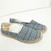 J. Crew Shoes | J. Crew Gingham Espadrilles Flat Plaid Fabric Slip-On Shoes Breathable S | Color: Blue/White | Size: 7