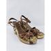 Coach Shoes | Coach Alina Brown Gold Signature Patchwork Platform Strappy Wedge Sandals 7.5 B | Color: Brown/Cream | Size: 7.5