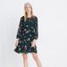 Madewell Dresses | Madewell Sheer-Sleeve Pintuck Ruffle Dress In Spruce Blooms Size 0 | Color: Green | Size: 0