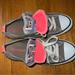 Converse Shoes | Converse All Star Gray & Pink Canvas Low Top Sneakers. Excellent Condition | Color: Gray/Pink | Size: 8