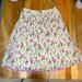 J. Crew Skirts | J. Crew Pink Flowers On Cream Color Fully Lined Skirt Size 10 | Color: Cream/Pink | Size: 10