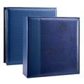 Artmag 4x6 Extra Large Leather Cover Photo Album for Wedding or Family Photos with White Pages 500 Pockets Blue