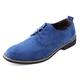 Mens Suede Shoes Brogues Dress Shoes Classic Casual Oxfords Formal Lace-ups Derbys Shoes Blue UK 8