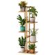 Furshus Plant Stand, Bamboo Plant Stands for Indoor Plants ,Plant Stands for Multiple Plants Corner Plant Stand Planter Stand Plant Rack Plant Table Indoor,5 Tier 6 Potted Tall Plant Shelf Outdoor