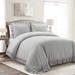 Reyna 100% Cotton Duvet Cover Light Gray 3Pc Set Full/Queen - Lush Decor 21T014307