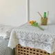 Nappe de Table rétro en dentelle broderie rectangulaire creuse couverture décorative pour salle à