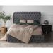 Red Barrel Studio® Queen Tufted Solid Wood & Platform Bed Wood & Upholstered/ in Brown/Gray | 51.97 H x 70.08 W x 88.98 D in | Wayfair