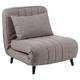 AC Design Furniture Marko Klappbarer Schlafsessel in Hellgrau-Braun, 1-Sitzer Sofa mit Schlaffunktion, Klappbarer Bettsessel mit 1 Kissen, Gepolstertes Gästebett, B: 80 x H: 82 x T: 200 cm