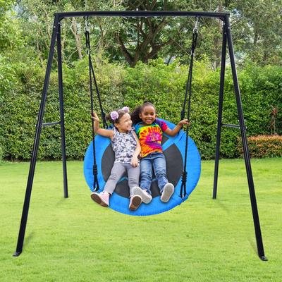 Heavy Duty Metal Swing Sets for Backyard with Swing Stand , Kids Saucer Swing