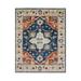 Hand Knotted Navy Turkish Oushak Wool Transitional Oriental Area Rug - 7' 11'' x 9' 11''