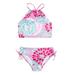B91xZ Girls Swimsuits Tankini 2 Pcs Girl Swimwear Floral Tops Drawstring Bikini Bottoms Suit Girls Suit Girls Bikini New Split Sizes 3-4
