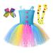 B91xZ Toddler Girl Outfits Summer Kids Toddler Baby Girls Fancy Dress Princess Pageant Dress Carnival Tutu Princess Blue Sizes 4-6 Years