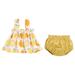 B91xZ Girl Outfits Summer Toddler Girls Sleeveless Prints Tops Shorts Two Piece Outfits Set for Kids Clothes Yellow Sizes 3-6 Months