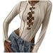 TAIAOJING Womens Overalls Jumpsuits Playsuits Bodysuits Ribbed Knitted Long Sleeve Tie Up Bodysuit Bandage Patchwork Bodycon Club Party Bodysuit