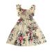 Toddlers Girls Baby Casual Dress Summer O-Neck Sleeveless Flowy Printed Plain Sundress Child Sundress Streetwear Kids Dailywear Outwear