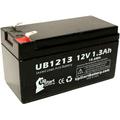 Replacement for Leoch DJW12-1.2 Battery - Replacement UB1213 Universal Sealed Lead Acid Battery (12V 1.3Ah 1300mAh F1 Terminal AGM SLA) - Includes Two F1 to F2 Terminal Adapters