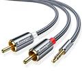 Copper Shield Converter Smartphone Speaker Cable Audio Cable 3.5mm jack to 2RCA Auxiliary Audio Cable RCA Cable 2M