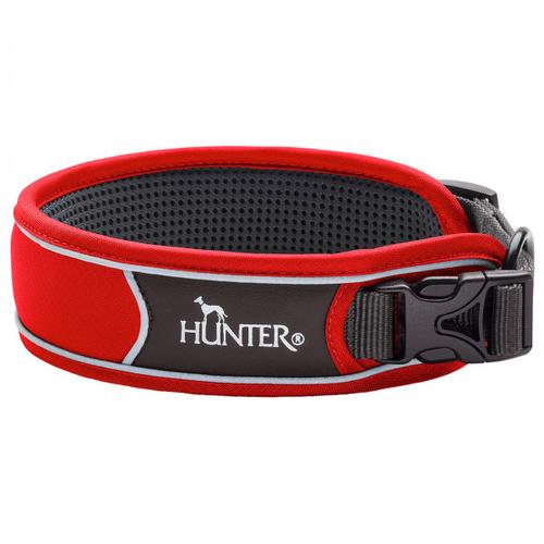 Hunter – Collar Divo – Hundehalsband Gr Halsumfang 35 – 45 cm – Breite 4,5 cm rot/grau