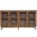 Ivinta Kitchen Buffet Server Table Accent Sideboard Cupboard Server Buffet Console Table with Glass Doors Cabinet