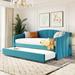 Twin Size Velvet Upholstered Daybed With Twin Size Trundle